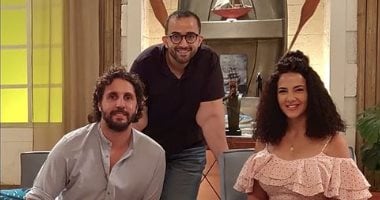 دنيا سمير غانم وهشام ماجد من كواليس تصوير فيلم "تسليم أهالى"
