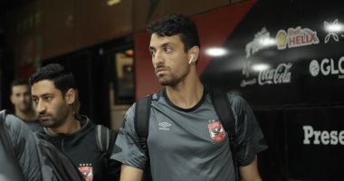 حافلة الأهلي تصل استاد السلام لخوض مباراة المصري بالسلوم