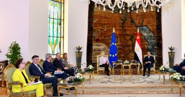 مباحثات مهمة بين الرئيس السيسى ورئيسة المفوضية الأوروبية.. الرئيس: نتطلع لدعم الجانب الأوروبى فى تغير المناخ والبيئة.. وقضية المياه تمس صميم الأمن القومى المصرى.. أورسولا: مصر شريك استراتيجى للاتحاد الأوروبى