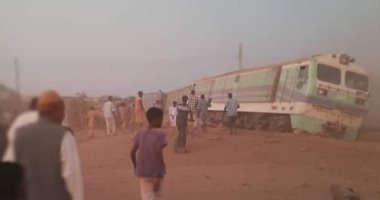 خروج قطار عن مساره فى مدينة بورتسودان شمال شرق السودان.. صورة
