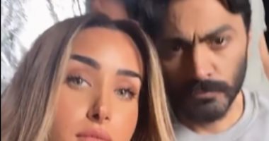 هنا الزاهد وتامر حسني من كواليس فيلم بحبك.. فيديو وصور