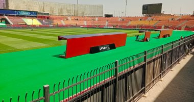 استاد السلام يتزين بـ"الأخضر" استعدادا لقمة الأهلى والزمالك.. صور