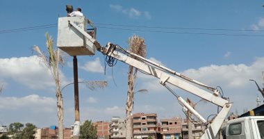إنارة 7 طرق مهمة وإصلاح 170 كشاف إنارة بمدينة المحلة فى الغربية.. صور