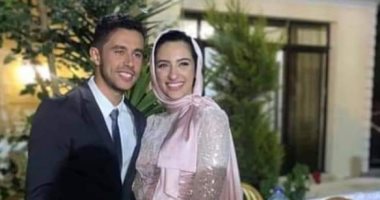 محمد الشربيني لاعب الاسكواش يحتفل بعقد قرانه