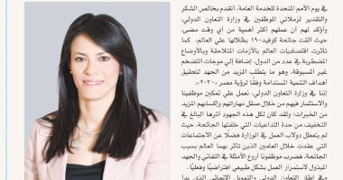 وزيرة التعاون الدولى فى يوم الخدمة العامة: نعمل على تمكين موظفينا والاستثمار فيهم وصقل مهاراتهم
