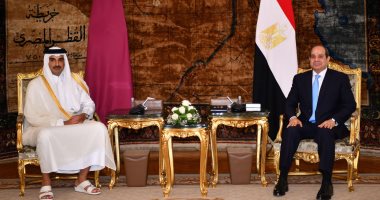 قمة ترسيخ المسار المستقبلى.. الرئيس السيسي يستقبل أمير قطر بقصر الاتحادية.. ويؤكد: هذه الزيارة تجسد ما تشهده العلاقات المصرية القطرية من تقدم.. والأمير تميم يهنئ الرئيس السيسي بقرب الاحتفال بذكرى ثورة 30 يونيو