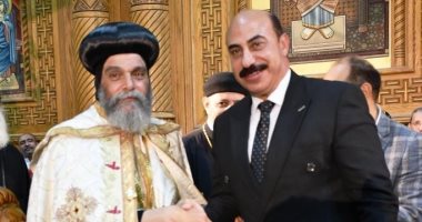 محافظ أسوان خلال تنصيب الأسقف الجديد: تجمعنا وحدة المصير.. صور