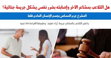 هل التلاعب بمشاعر الغير يُشكل جريمة؟.. نقلا عن "برلمانى"   