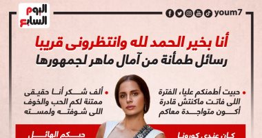 أنا بخير الحمد لله وانتظرونى قريبًا.. رسائل طمأنة من آمال ماهر لجمهورها (إنفوجراف)