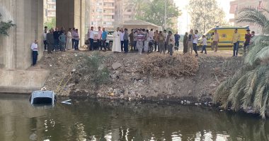 انتشال سيارتين ملاكى سقطتا فى ترعة المريوطية بالجيزة (فيديو)