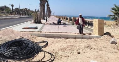 مدينة الطور تواصل أعمال تطوير كورنيش قرية الجبيل بجنوب سيناء.. صور