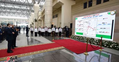 الرئيس السيسي يشهد افتتاح محطة عدلى منصور المركزية والقطار الكهربائى