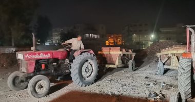 حملات نظافة ليلية بكفر الشيخ استعدادًا لعيد الأضحى وإزالة بناء مخالف.. صور