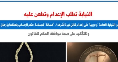 لماذا تطلب النيابة الإعدام وتطعن عليه؟.. نقلا عن "برلماني"  