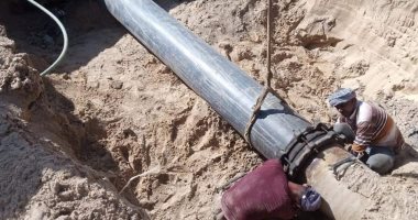 رئيس مياه القناة يتابع أعمال إصلاح خط طرد محطة رفع صرف صحى بالإسماعيلية