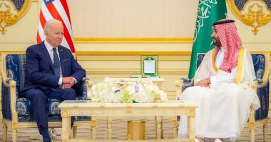 جلسة مباحثات ثنائية فى قصر السلام بين الأمير محمد بن سلمان وجو بايدن.. صور