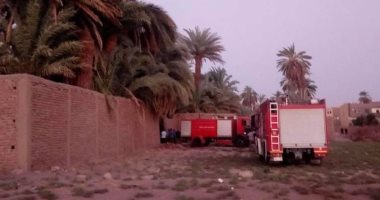 السيطرة على حريق التهم كرم نخيل بمنطقة الكرنك شمال الأقصر