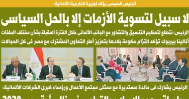 الرئيس السيسى: لا سبيل لتسوية الأزمات إلا بالحل السياسى.. غدا بـ"اليوم السابع"