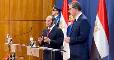 الرئيس السيسى ونظيره الصربى يفتتحان منتدى الأعمال بين البلدين.. ألكسندر فوتشيتش: جهود لافتتاح خط طيران مباشر بين القاهرة وبلجراد لتسهيل عملية الاستثمار.. ويؤكد: أفتخر شخصياً بوجود قائد بحكمة الرئيس السيسى