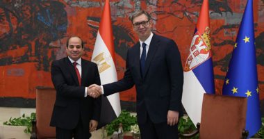 مؤتمر صحفى بين الرئيس السيسى ونظيره الصربى فى بلجراد