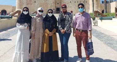 زوجة نائب رئيس إندونيسيا تبدى إعجابها بقلعة قايتباى وإطلالتها على البحر المتوسط