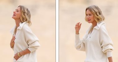 نعومى واتس أثناء التقاط سيشن تصوير على البحر فى هامبتونز