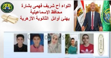 محافظ الإسماعيلية يُهنئ أوائل الثانوية الأزهرية على مستوى المحافظة