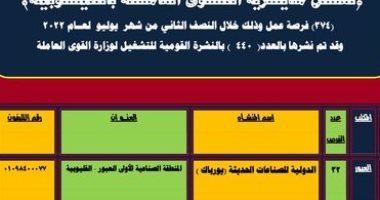 القوى العاملة بالقليوبية توفر 374 فرصة عمل بـ4 شركات.. اعرف الرواتب والشروط
