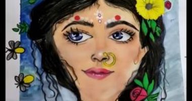 بورتريهات مبهجة .."نبيلة" تشارك "صحافة المواطن" موهبتها فى الرسم