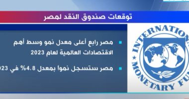 "إكسترا نيوز" تعرض تقريرا عن توقعات صندوق النقد الدولى لمصر