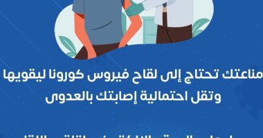 الصحة: لقاح كورونا ضرورى لتقوية مناعة الجسم وتقليل فرص العدوى