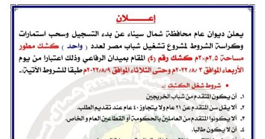 بدء التسجيل لمشروع تشغيل شباب مصر بشمال سيناء.. اعرف التفاصيل 