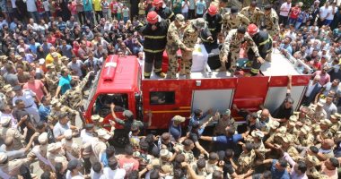 المنوفية تودع شهيد الواجب الوطنى عمرو عليوة بمسقط رأسة بقرية مليج بشبين الكوم