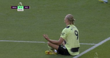 هالاند يفتتح أهدافه مع مانشستر سيتي ضد وست هام بالدقيقة 36.. فيديو