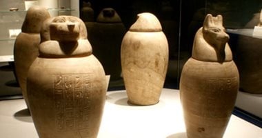 قصة أثر.. أوانٍ كانوبية لحفظ أحشاء الميت وتعرض فى متحف التحنيط
