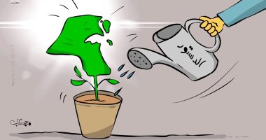 كاريكاتير اليوم.. الدستور الجديد شريان لاستعادة الحياة فى تونس