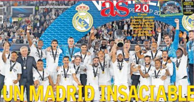 مدريد لا يشبع.. صحف أوروبا تحتفل بحصول الريال على لقب السوبر الأوروبى