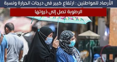 الأرصاد للمواطنين: ارتفاع كبير فى الحرارة ونسبة الرطوبة تصل إلى الذروة