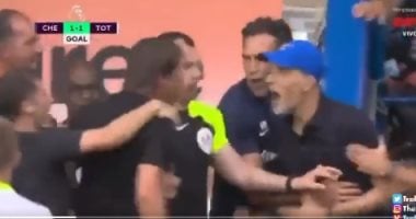 اللقطات الأولى لمشاجرة كونتي وتوخيل فى مباراة تشيلسي وتوتنهام.. فيديو