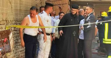 السيطرة على حريق اشتعل بكنيسة أبو سيفين في إمبابة..صور