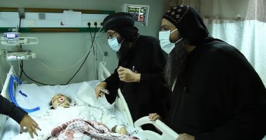 وفد كنسي يزور مصابى حريق كنيسة إمبابة بمطرانية شمال الجيزة