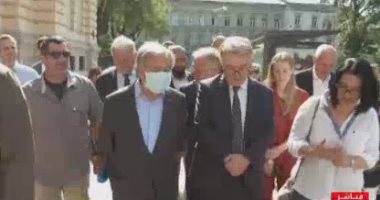 الأمين العام للأمم المتحدة يجرى جولة تفقدية فى شوارع أوكرانيا