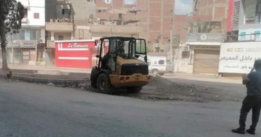 صور ترصد رصف شوارع بركة السبع وأشمون فى المنوفية