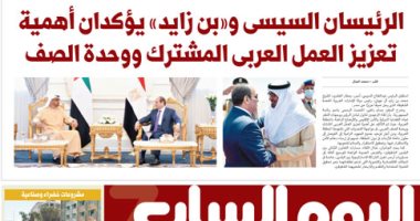 اليوم السابع: الرئيسان السيسى و«بن زايد» يؤكدان أهمية العمل العربى المشترك