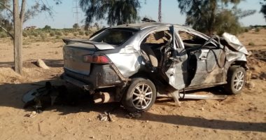 مصرع طفلين وإصابة 3 أشخاص آخرين نتيجة انقلاب سيارة ملاكى بالإسماعيلية