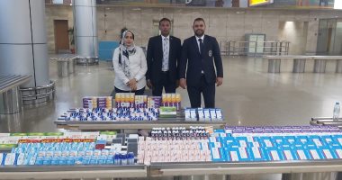 جمارك مطار القاهرة تضبط محاولة تهريب أدوية بشرية ومستحضرات تجميل وهواتف محمولة
