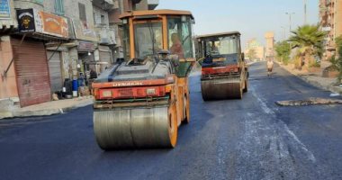 متابعات ميدانية لأعمال الرصف والتطوير بطريق ( منوف/الشهداء).. صور