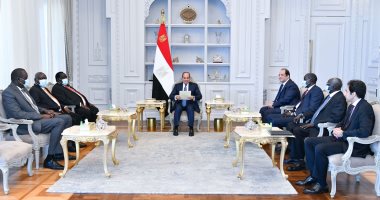 الرئيس السيسى يتسلم رسالة من "سلفا كير" تضمنت استعراض تطورات الأوضاع السياسية والموقف الحالى بشأن مسيرة عملية السلام فى جمهورية جنوب السودان.. والرئيس: حريصون على ترسيخ دعائم الأمن والاستقرار  فى چوبا