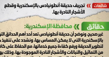 الحكومة: حديقة أنطونيادس بالإسكندرية لا يمكن المساس بها وخطة شاملة لتطويرها