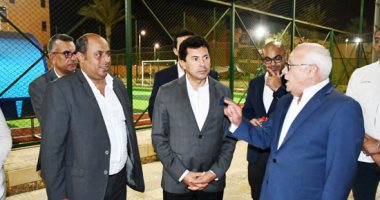 أشرف صبحى يتفقد المدينة الرياضية والمدينة الشبابية في بورسعيد.. صور